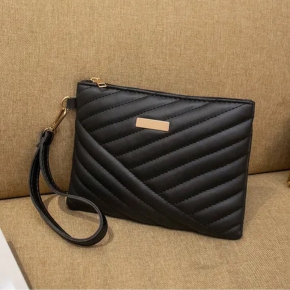 Faux Leather Solid Color Zipper Wallet with Handle - Picture 1 of 5